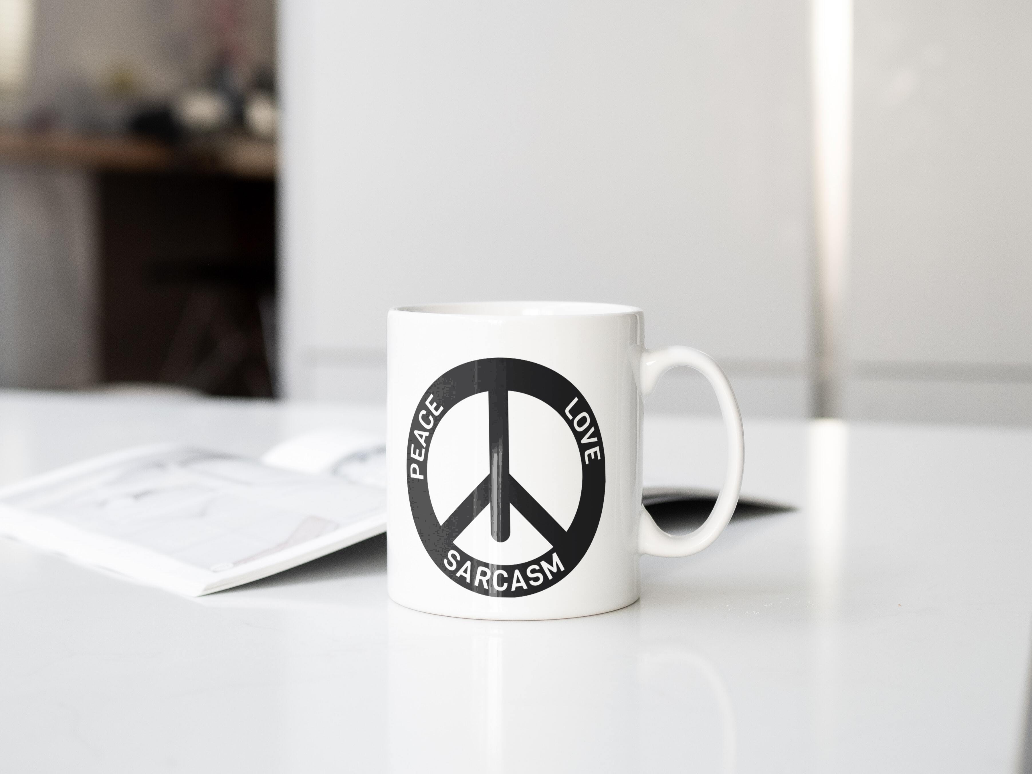 Peace Love Sarcasm - Kubek Biały