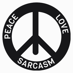 Peace Love Sarcasm - Poduszka Biała