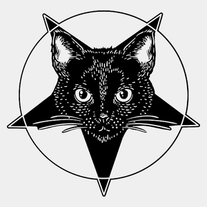 Pentagram Cat - Męska Koszulka Biała