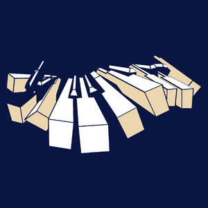 Pianino - Męska Koszulka Ciemnogranatowa
