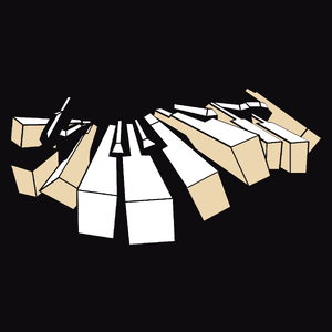 Pianino - Męska Koszulka Czarna