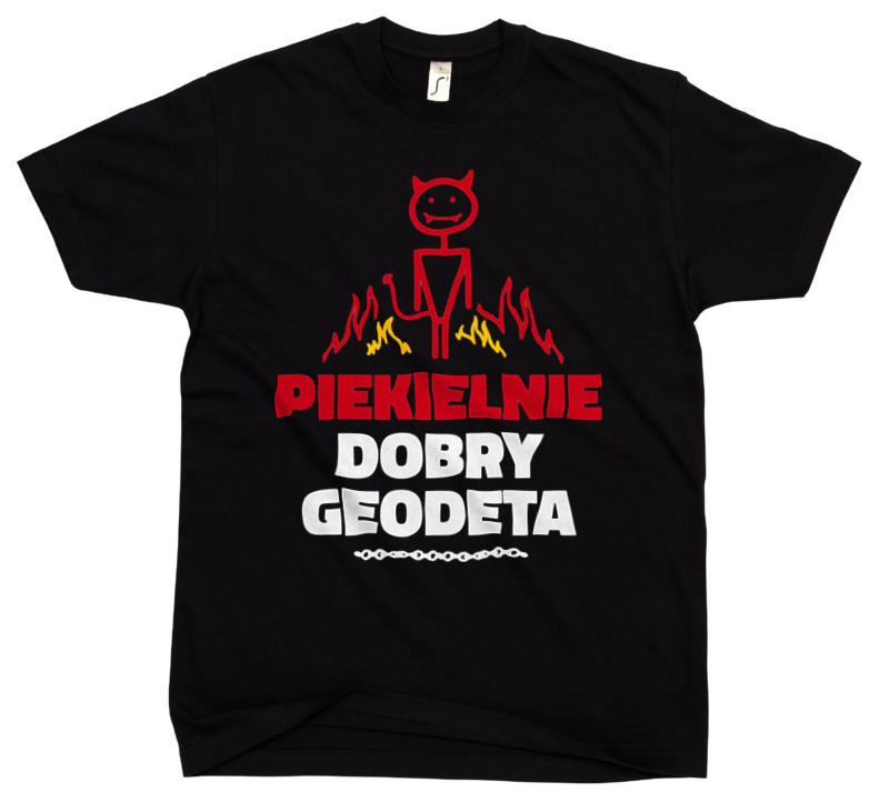 Piekielnie Dobry Geodeta - Męska Koszulka Czarna