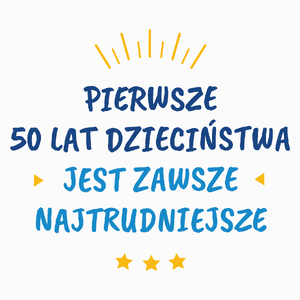 Pierwsze 50 Dzieciństwa Urodziny - Poduszka Biała