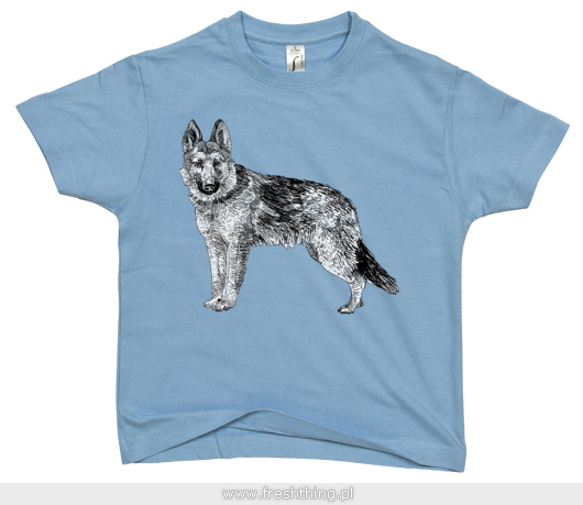 Pies - Dziecięca Koszulka Błękitna