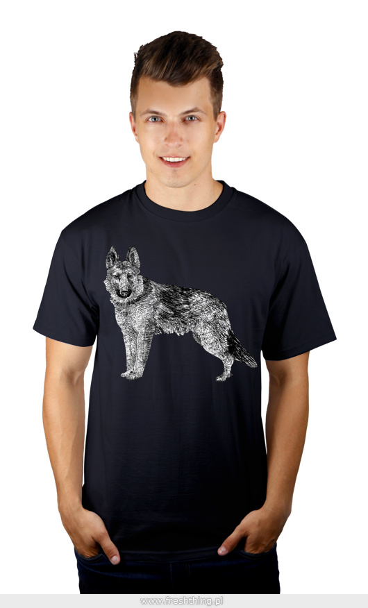 Pies - Męska Koszulka Ciemnogranatowa