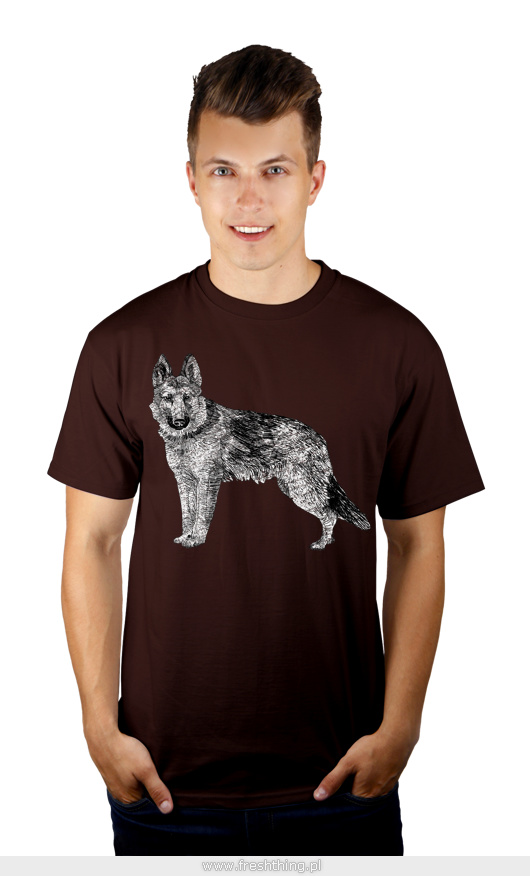 Pies - Męska Koszulka Czekoladowa