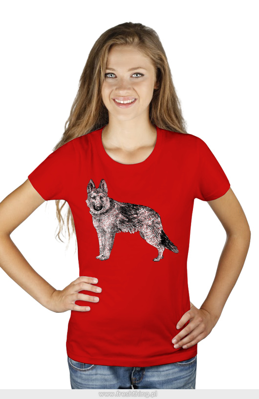Pies - Damska Koszulka Czerwona