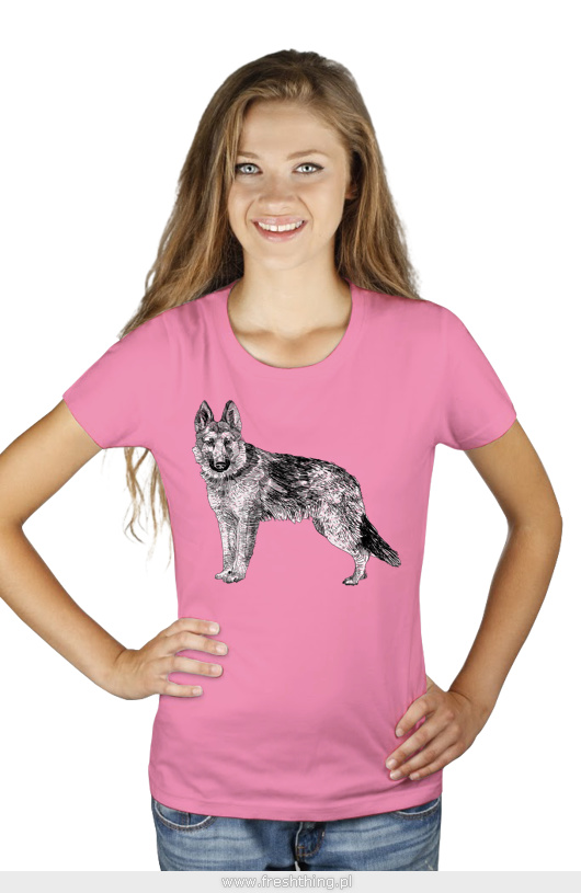 Pies - Damska Koszulka Różowa