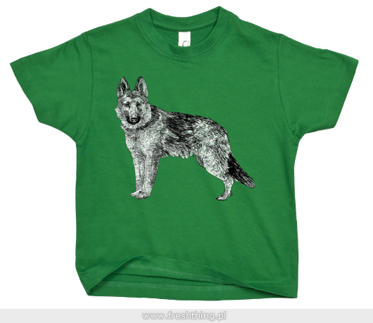 Pies - Dziecięca Koszulka Zielona