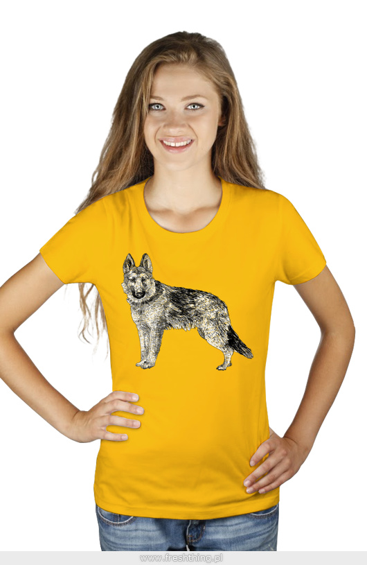Pies - Damska Koszulka Żółta