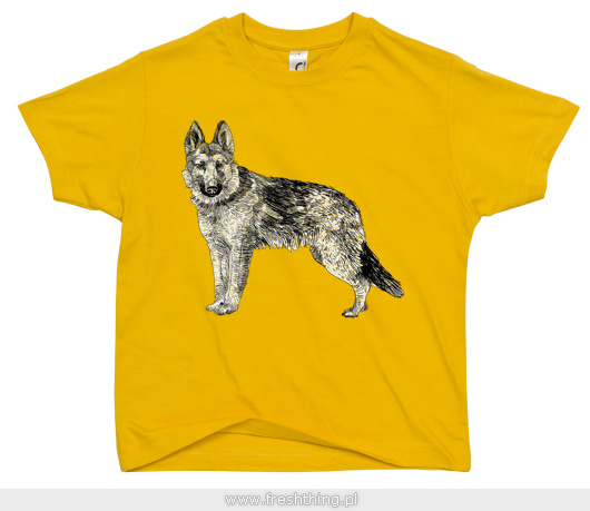 Pies - Dziecięca Koszulka Żółta