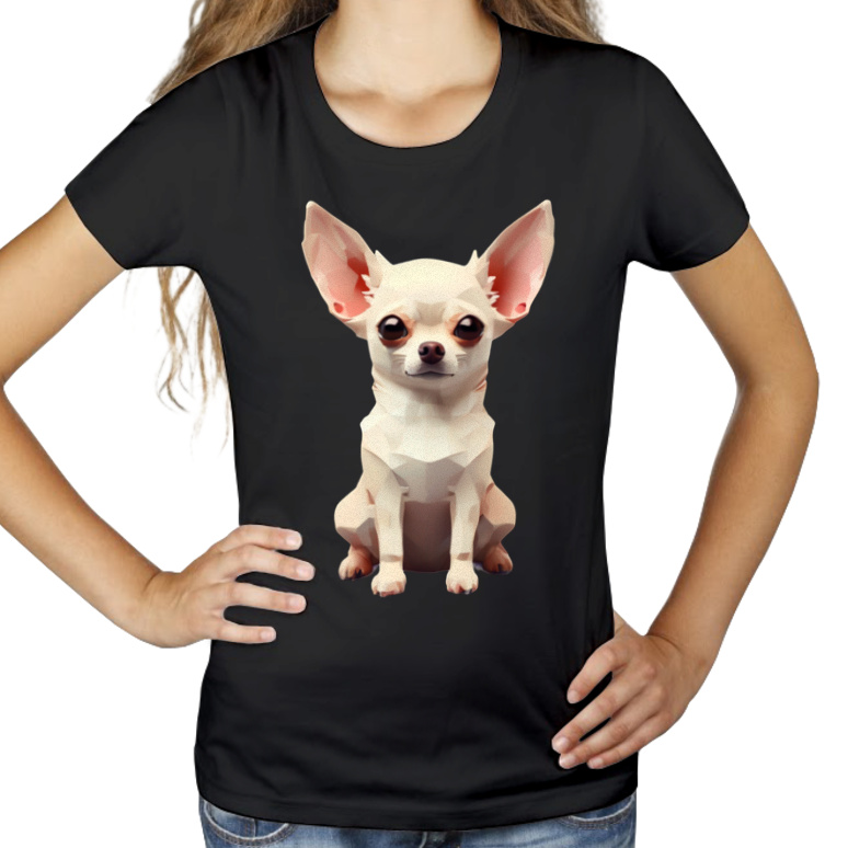 Pies Chihuahua - Damska Koszulka Czarna