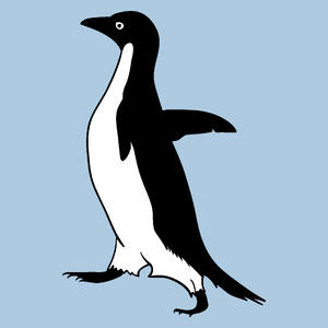 Pingwin - Męska Koszulka Błękitna