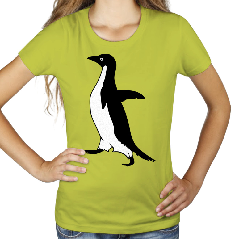 Pingwin - Damska Koszulka Jasno Zielona