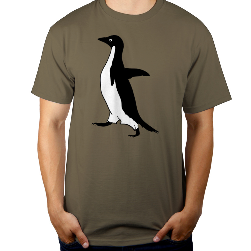 Pingwin - Męska Koszulka Khaki