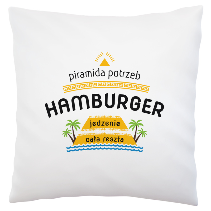 Piramida potrzeb hamburger - Poduszka Biała