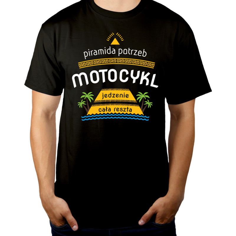 Piramida potrzeb motocykl - Męska Koszulka Czarna