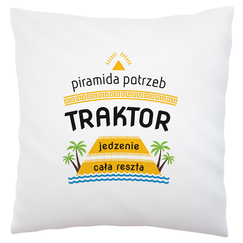 Piramida potrzeb traktor - Poduszka Biała