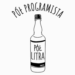 Pół programista Pół Litra - Poduszka Biała
