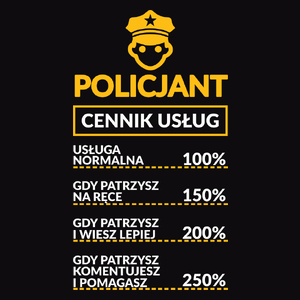 Policjant - Cennik Usług - Męska Koszulka Czarna