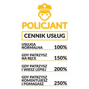 Policjant - Cennik Usług - Kubek Biały