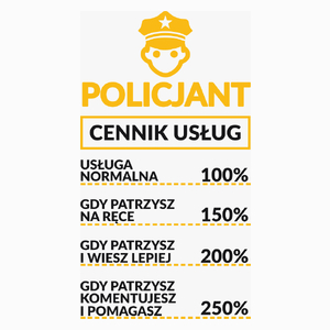 Policjant - Cennik Usług - Poduszka Biała