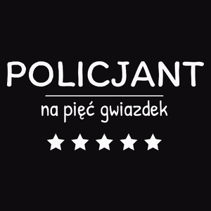 Policjant Na 5 Gwiazdek - Męska Koszulka Czarna