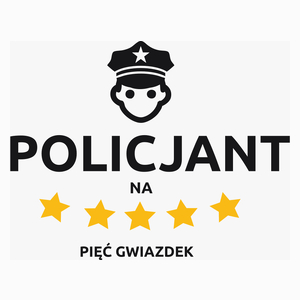 Policjant Na 5 Gwiazdek - Poduszka Biała