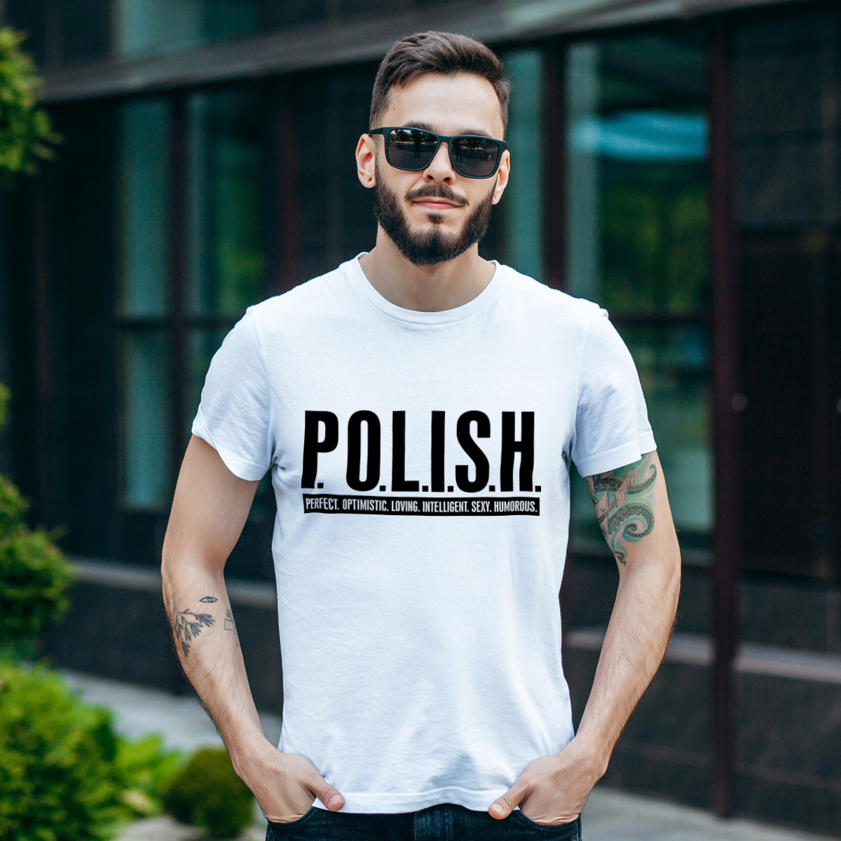 Polish - Męska Koszulka Biała