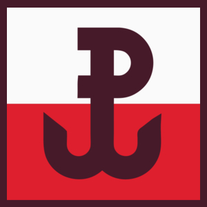 Polska Walcząca Flaga - Męska Koszulka Burgundowa