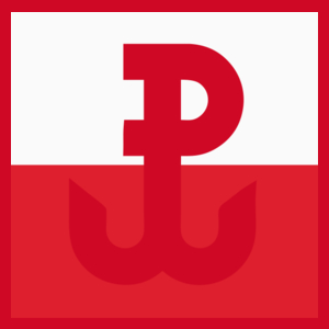 Polska Walcząca Flaga - Męska Koszulka Czerwona