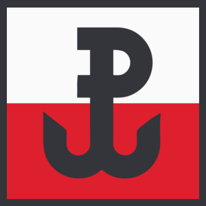 Polska Walcząca Flaga - Męska Koszulka Szara