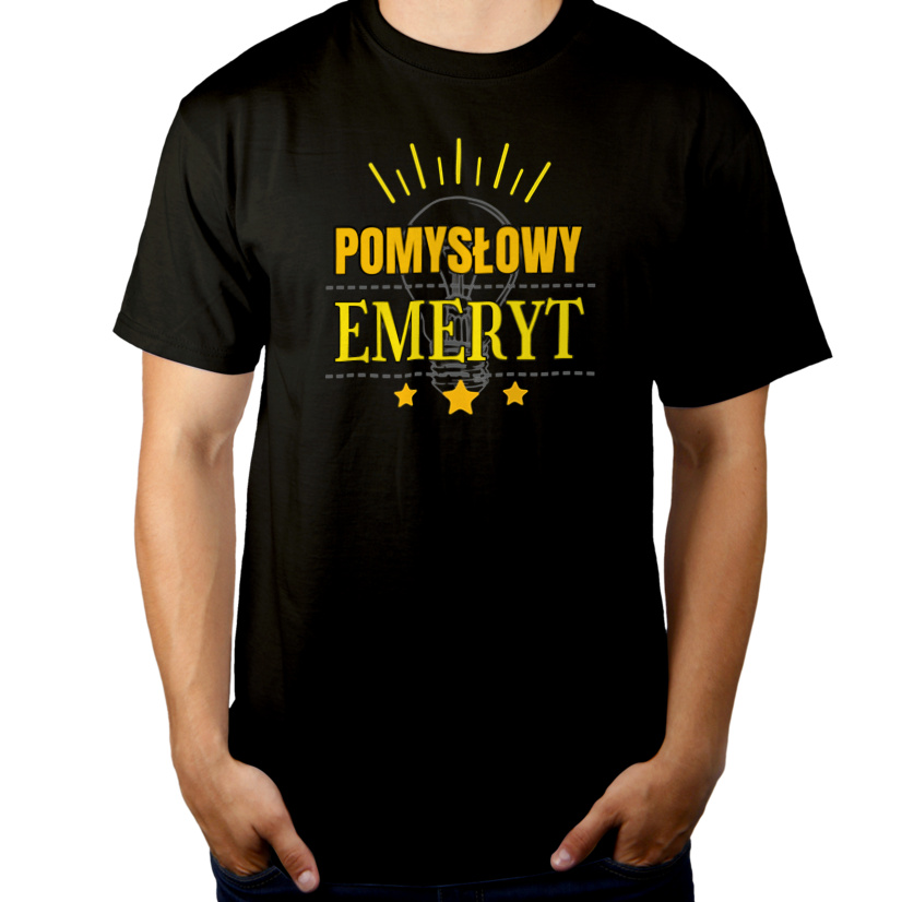 Pomysłowy Emeryt - Męska Koszulka Czarna