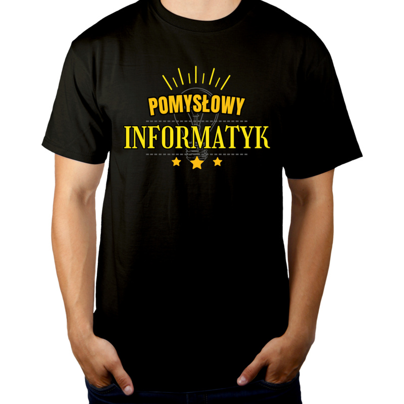 Pomysłowy Informatyk - Męska Koszulka Czarna