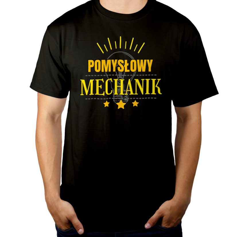 Pomysłowy Mechanik - Męska Koszulka Czarna
