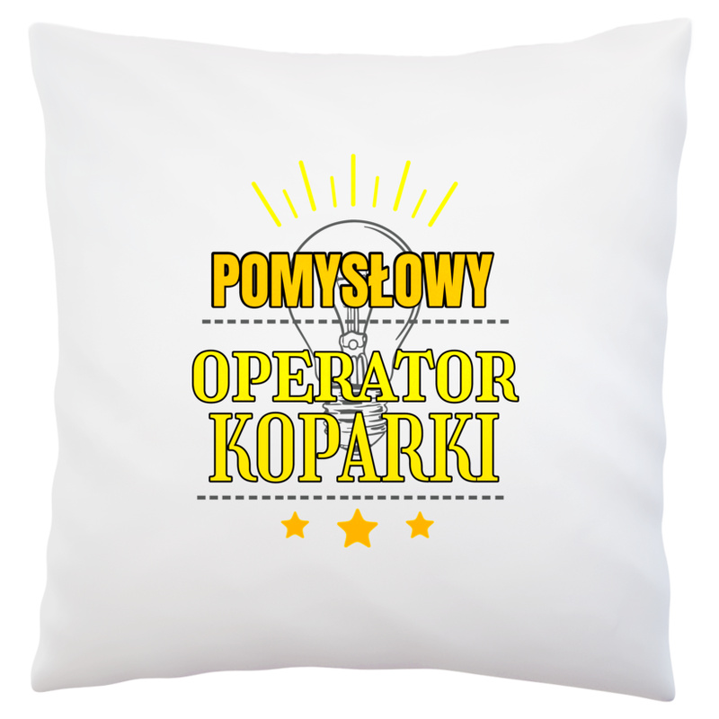 Pomysłowy Operator Koparki - Poduszka Biała