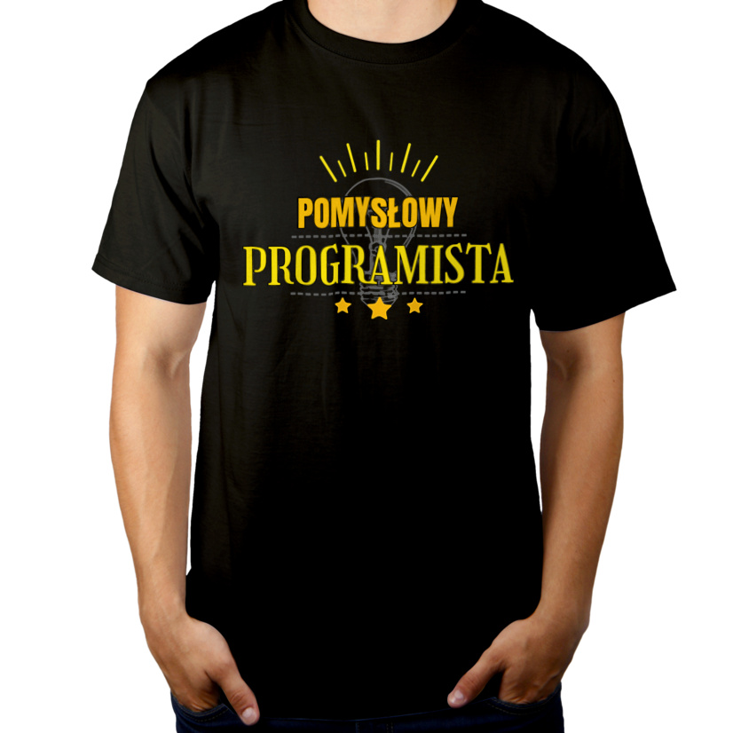 Pomysłowy Programista - Męska Koszulka Czarna