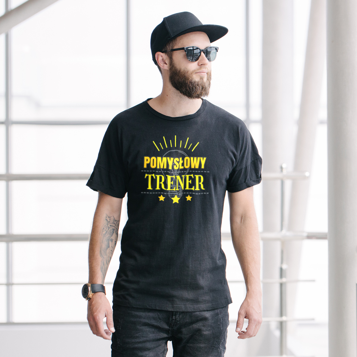 Pomysłowy Trener - Męska Koszulka Czarna