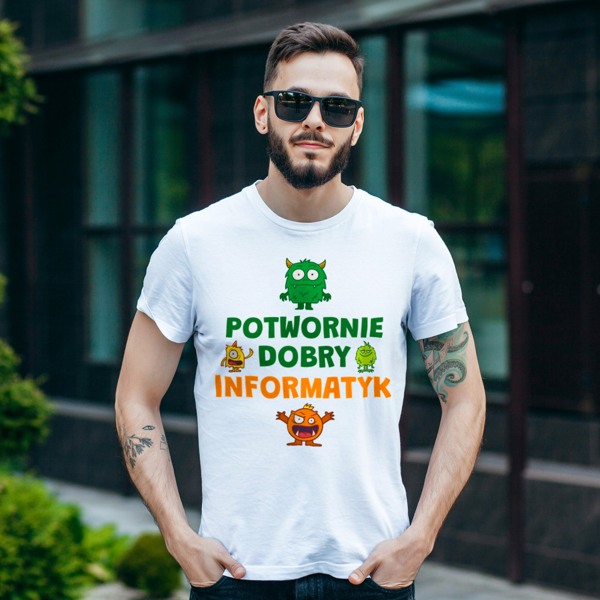 Potwornie Dobry Informatyk - Męska Koszulka Biała