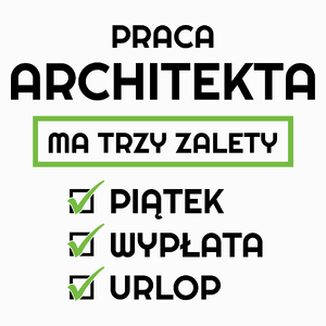 Praca Architekta Ma Swoje Trzy Zalety - Poduszka Biała