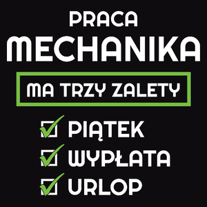 Praca Mechanika Ma Swoje Trzy Zalety - Męska Bluza z kapturem Czarna