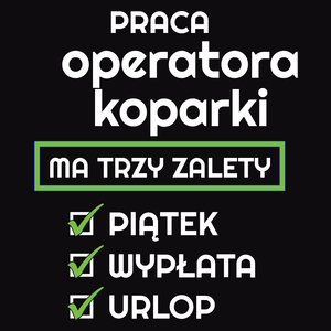 Praca Operatora Koparki Ma Swoje Trzy Zalety - Męska Bluza Czarna