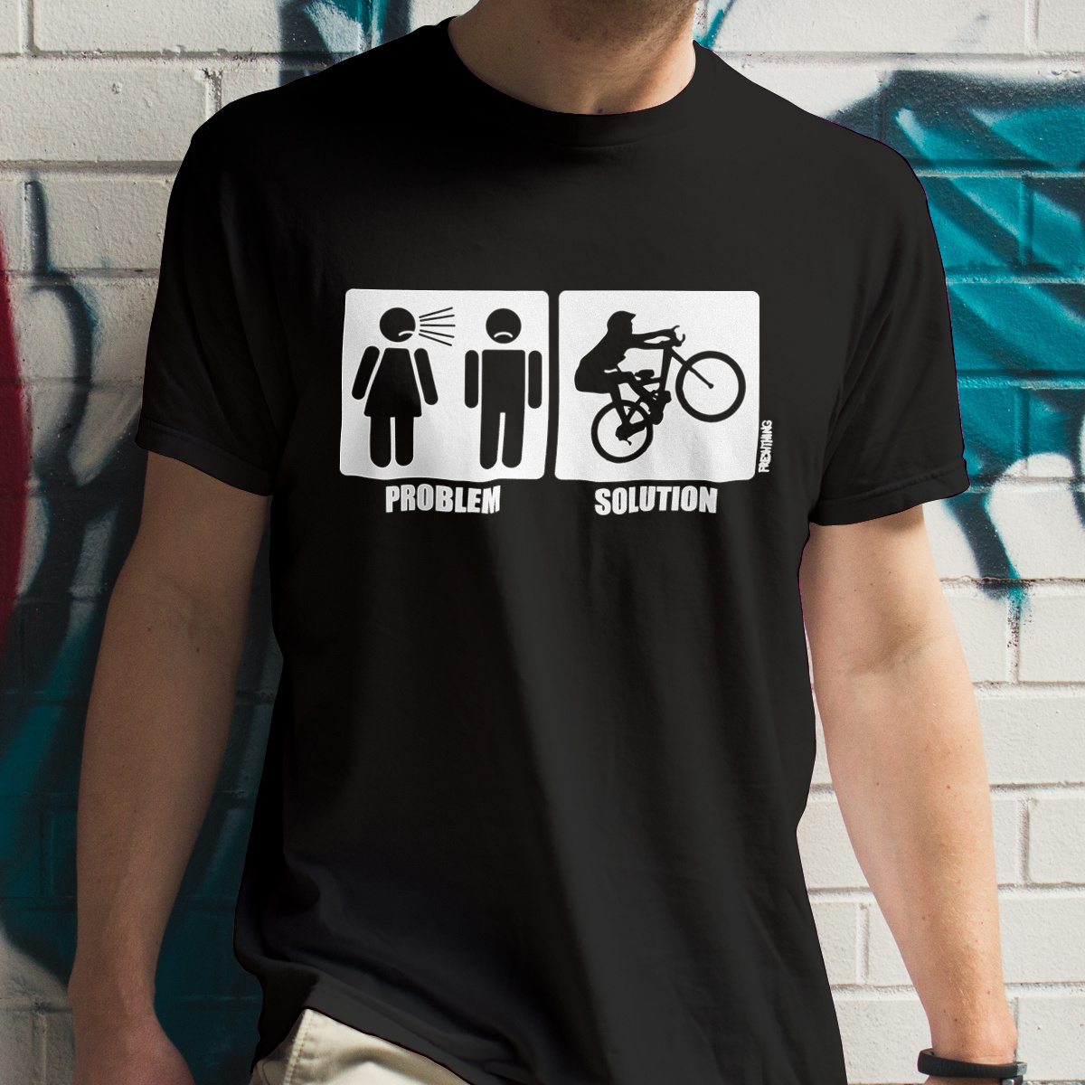 Problem Solution - Bike - Męska Koszulka Czarna