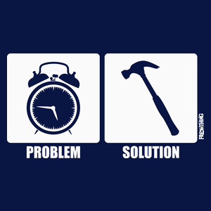 Problem Solution - Budzik - Męska Koszulka Ciemnogranatowa
