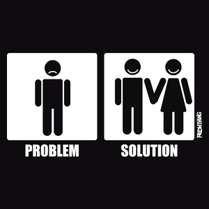 Problem Solution Couple - Męska Koszulka Czarna