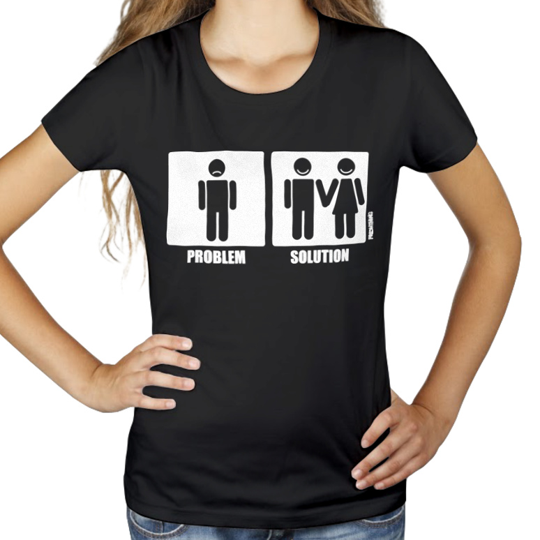 Problem Solution Couple - Damska Koszulka Czarna