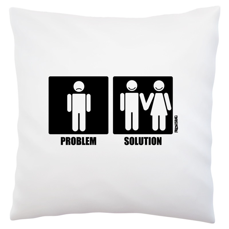 Problem Solution Couple - Poduszka Biała