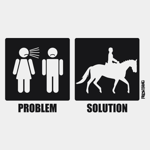 Problem Solution - Equestrian - Męska Koszulka Biała