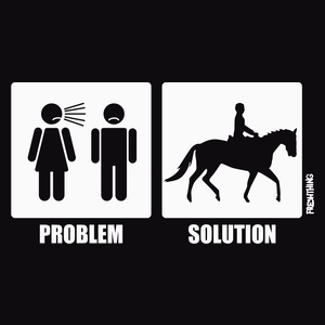 Problem Solution - Equestrian - Męska Koszulka Czarna