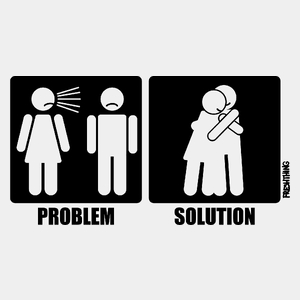 Problem Solution - Hugs - Męska Koszulka Biała